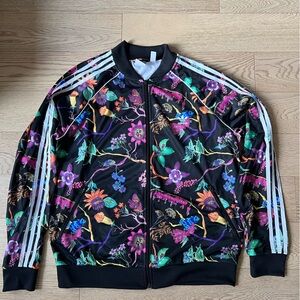New Adidas Originals Floral zip up jacket, size XL